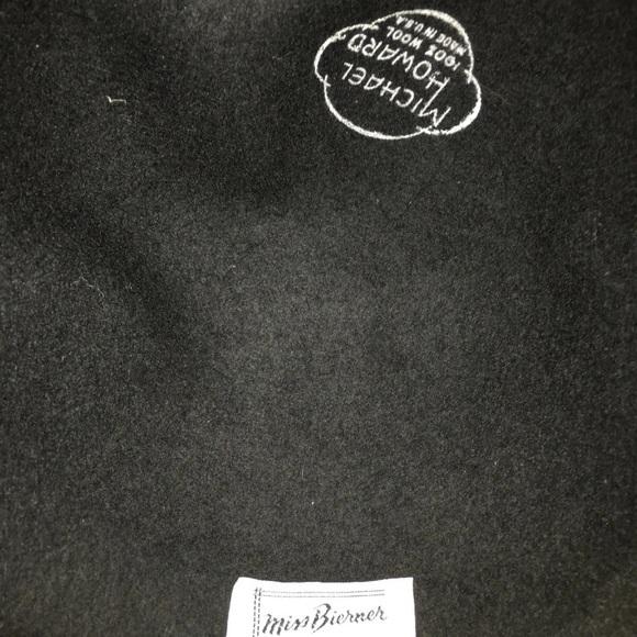 Vintage Miss Bierner Hat Black Wool Felt Bow Deep Curl Brim Med Michael Howard - Picture 12 of 12